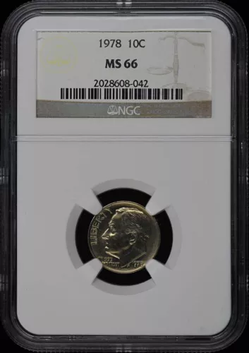 1978 Roosevelt Dime (Clad) 10C NGC MS66