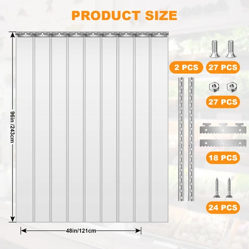 Kühlbox Gefrierschrank Kunststoffleiste Tür, Streifenvorhang Tür, komplette PVC Streifen Tür - Bild 49 von 57