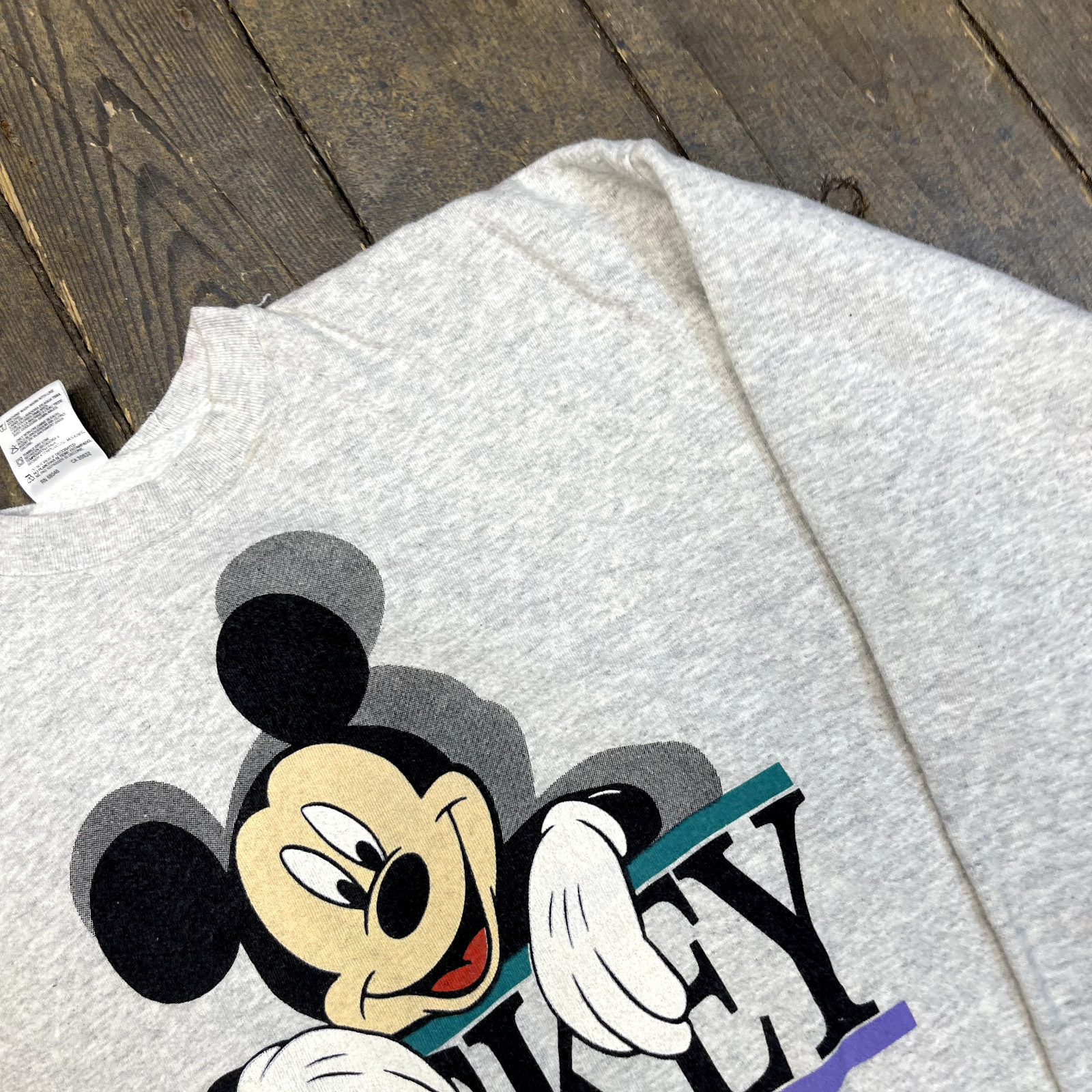 Vintage Mickey Mouse Sweatshirt Y2K Florida Tourist Jumper, Grey, Mens XL image 4