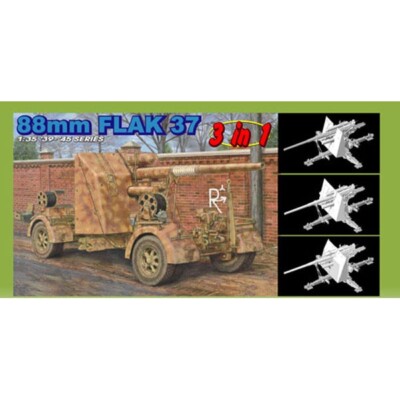 Kit Maquette Dragon #6287 1/35 ~ 3 en 1 - 88mm FLAK 37 (B