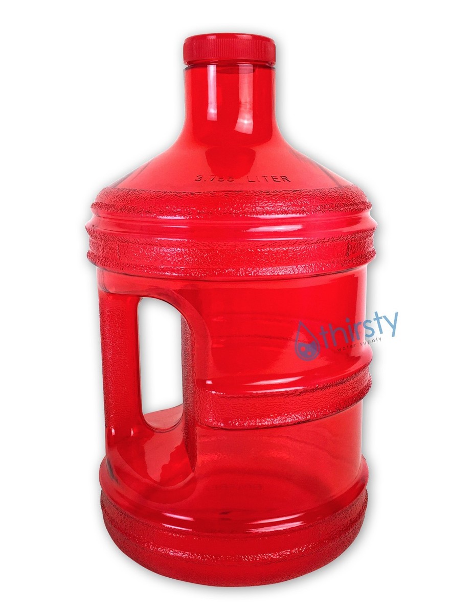 BPA FREE Gallon Reusable Plastic Water Bottle RED Jug Container