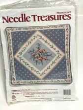 Needle Treasures Needlepoint Wedgewood Floral Pillow/Michael A. LeClair Sealed 