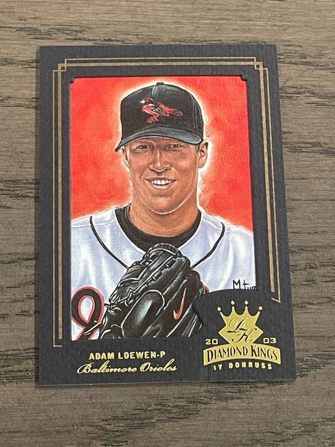 2003 Diamond Kings Gold Foil Adam Loewen RC #180 Baltimore Orioles /50