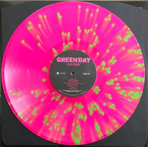GREEN DAY - Saviors - Neon Pink with Neon Green Splat - Limited Edition Vinyl LP - Picture 4 of 8