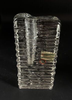 Glas Blockvase Solifleur; Dusty Crush Studio; Timtin Ice; 7x4x15cm, 1.1kg