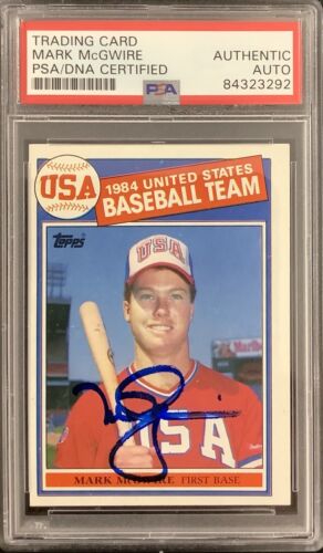 Mark McGwire Signed 1985 Topps #401 Rookie Card RC USA Team As Autograph PSA/DNA
