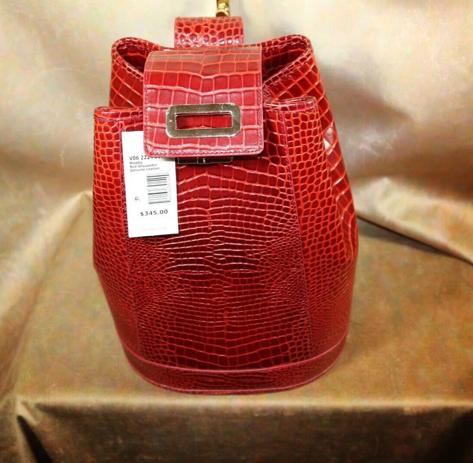 BOLSO BRAHMIN NUEVO CON ETIQUETAS, ROJO "MADDIE WOW FACTOR" GLISSANDRO HONDA TRASERA Foto 3 de 4