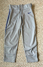 Nike Vapor Select Youth BQ6426-055 Full Length Piped Gray Baseball Pants Size S