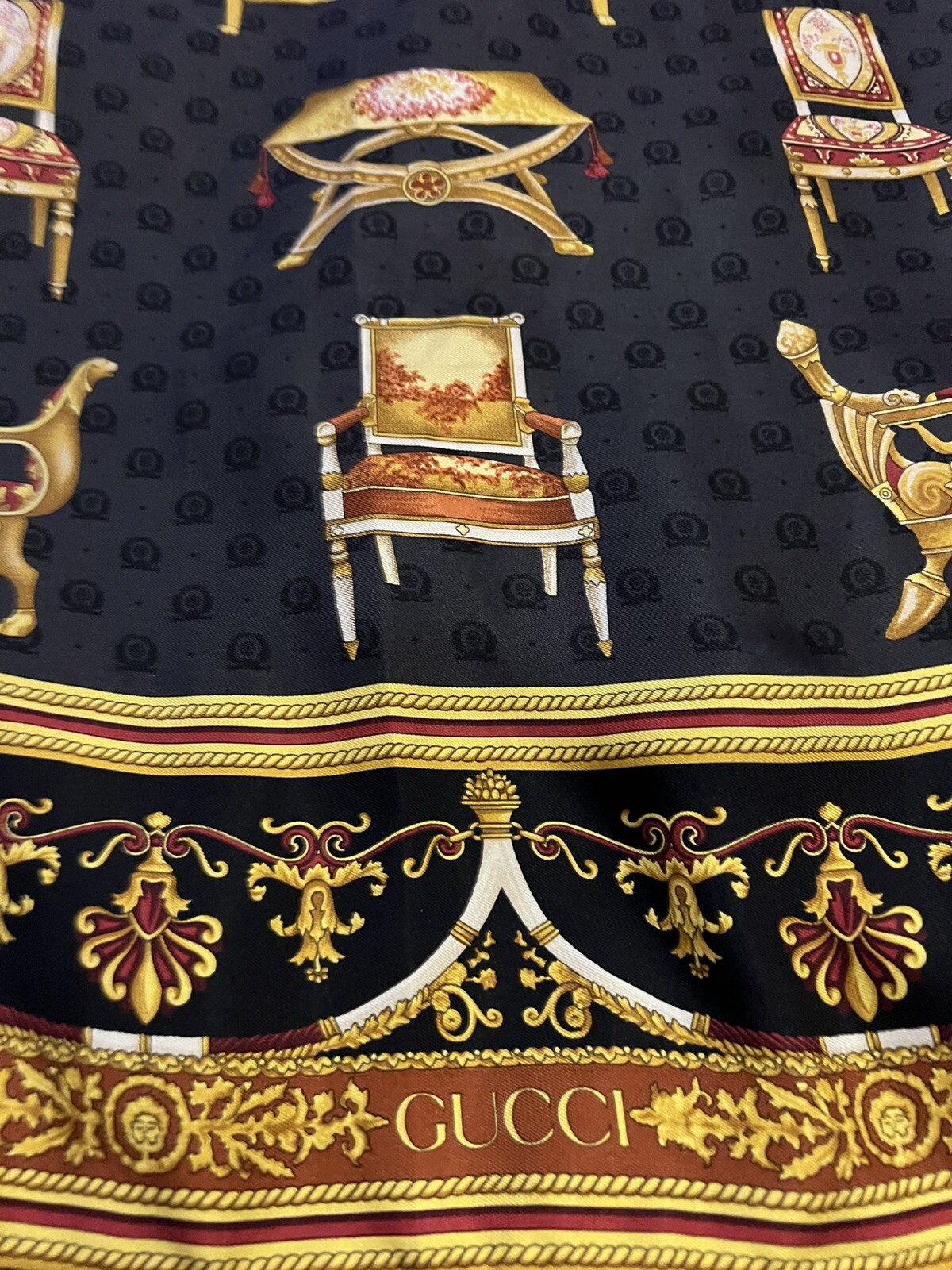 Rare vintage Gucci scarf women authentic image 5