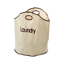 Image of Cream Polyester Laundry Bag For Cloths Lightweight Home Bathroom Storage  New