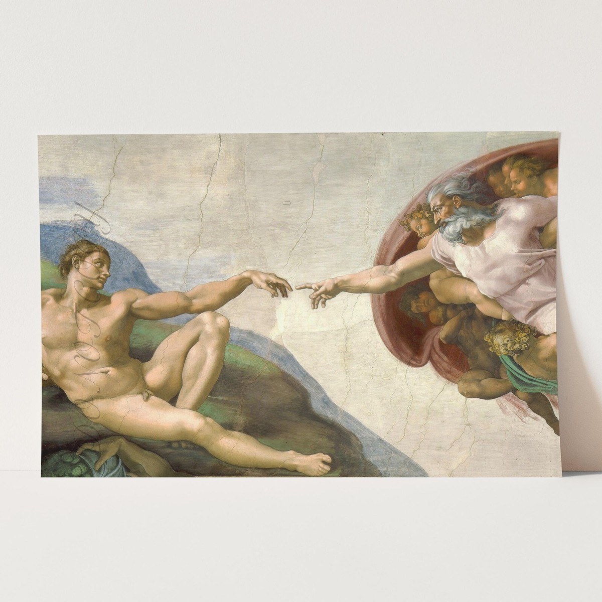 The Creation of Adam by Michelangelo God and Adam Bible Wall Art