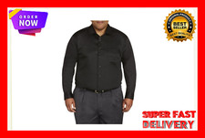 Canyon Ridge Dress Shirt Big Men's Size 18.5 Long Sleeve Solid Sateen  --Q1--