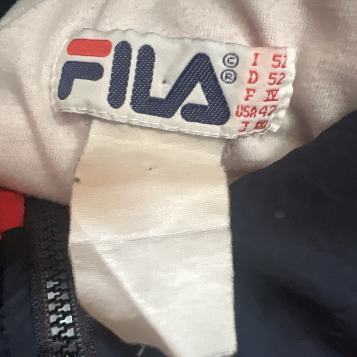 Vintage 90s Fila Windbreaker Jacket Men's Size 42 Colorblock Full