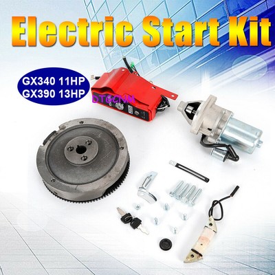 Electric Engine Flywheel Starter Motor Start Kit Fit For Honda GX390 13HP 11HP