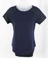 J.crew Women's Navy Blue Floral Lace Short Sleeve Shirt Top Size Xs on sale J.crew Women's Navy Blue Floral Lace Short Sleeve Shirt Top Size Xs on sale