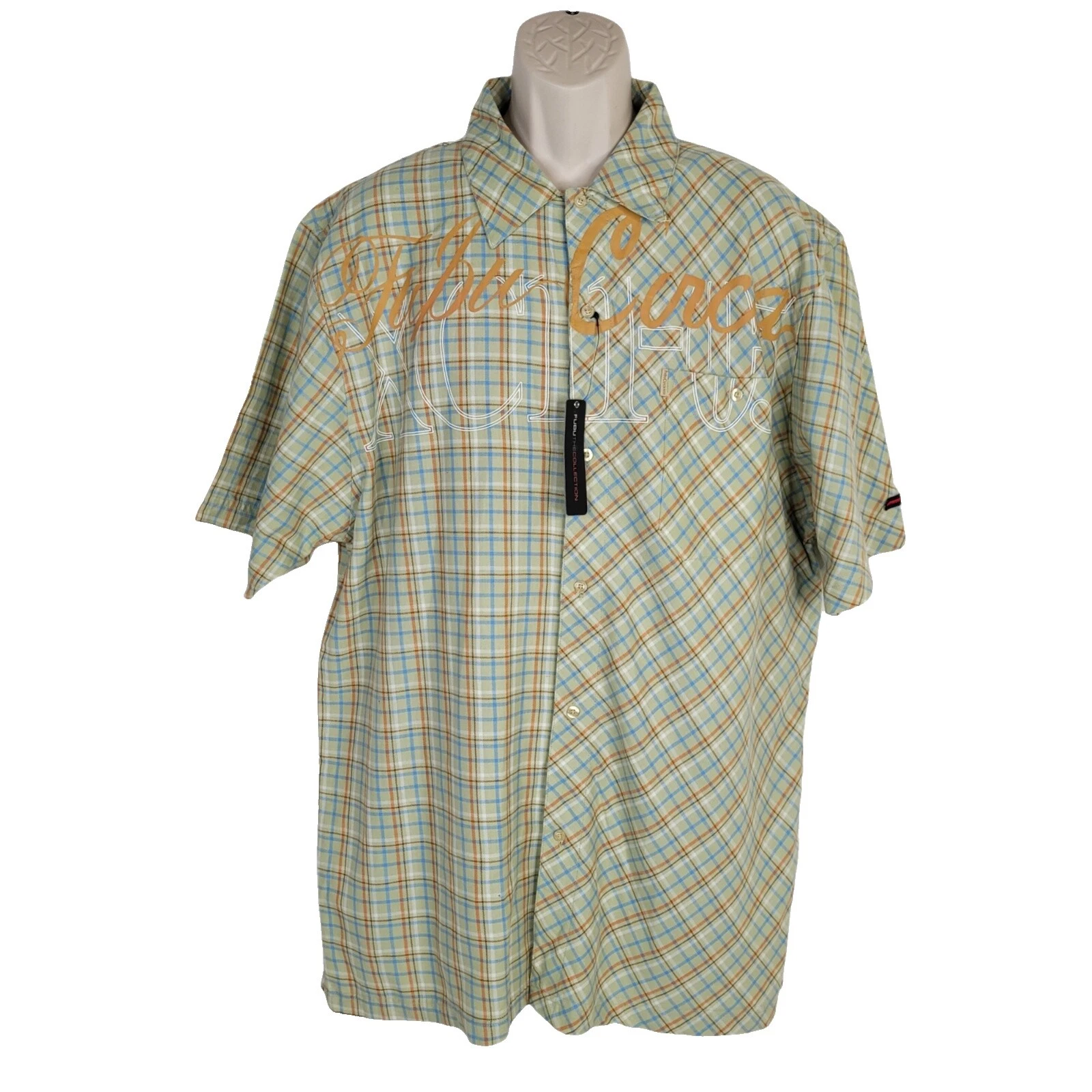 FUBU Algodón Informal Con Botones camisas para hombres