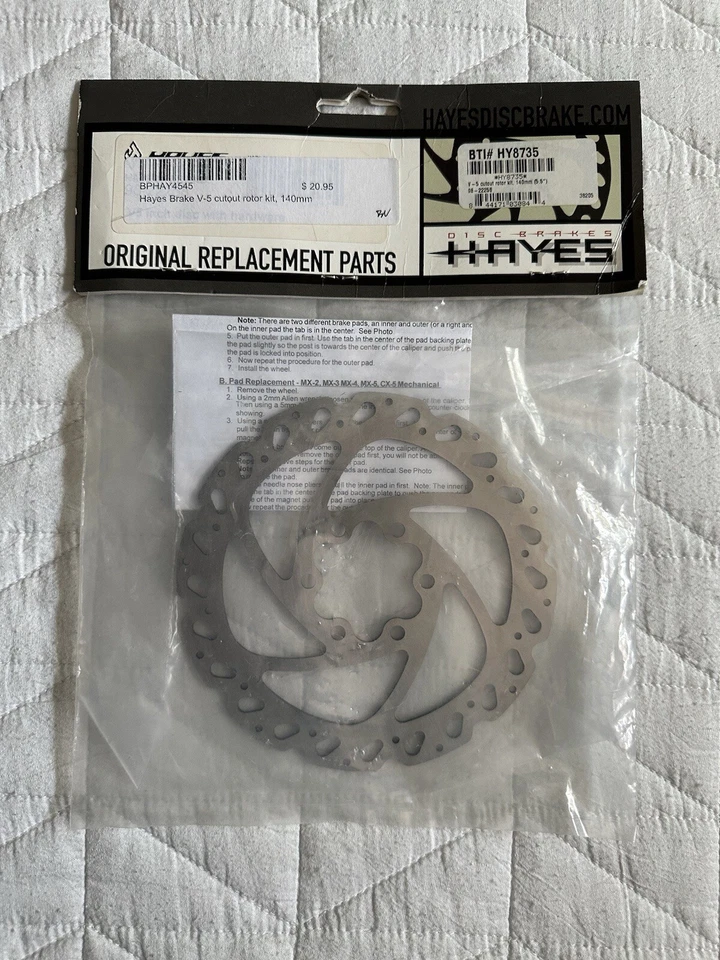 Hayes V5 Disc Brake Rotor 140mm 6 Bolt 98-22258 - Image 2 of 2