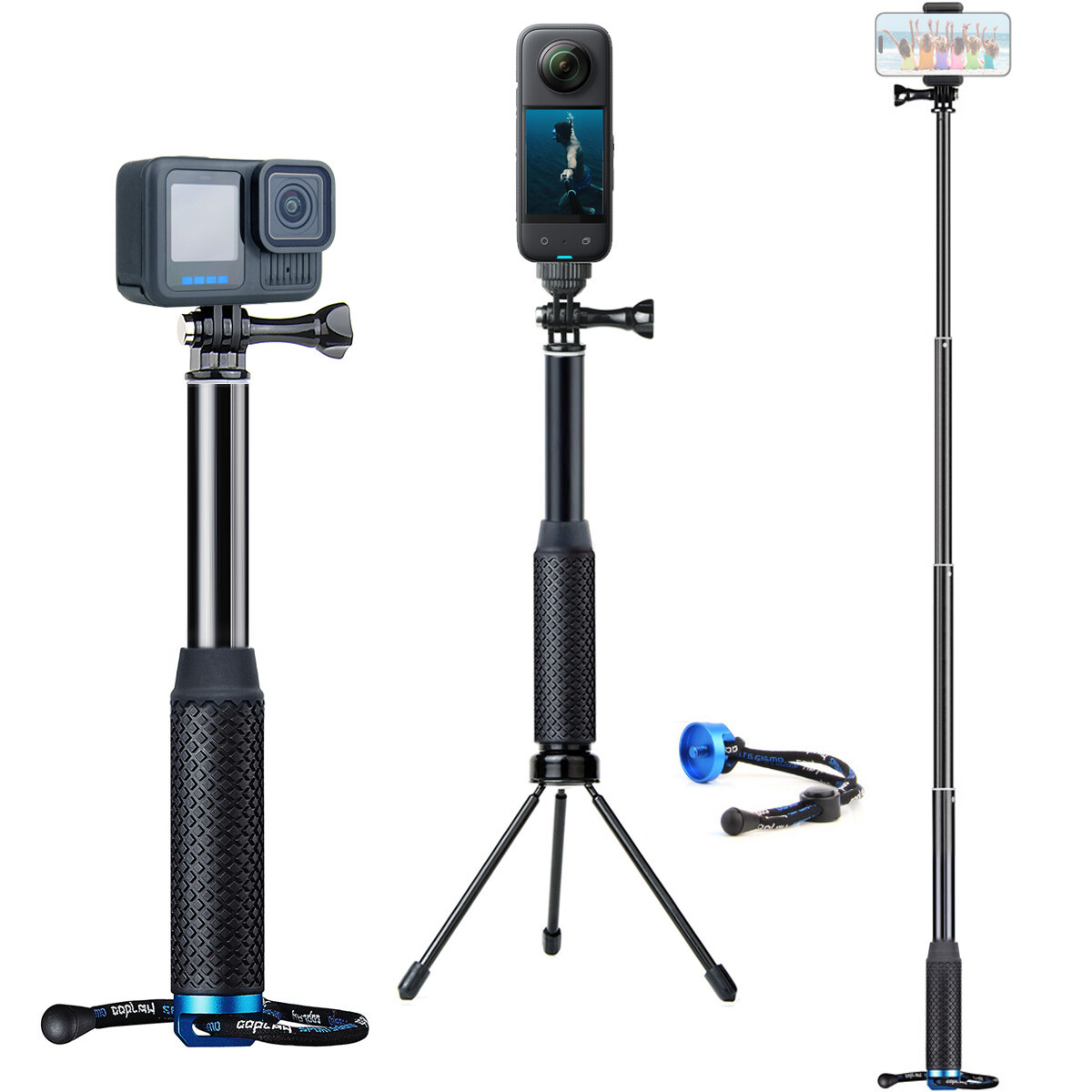 37''Extendable Monopod Selfie Pole Handheld Stick for GoPro Hero