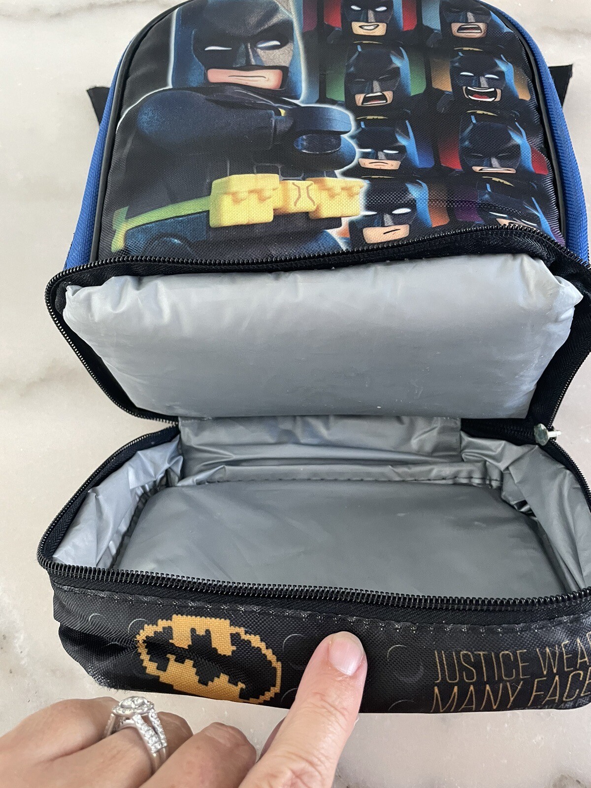 LEGO Batman Dual Compartment Insulated Lunch Bag - Detachable Cape W/ Thermos