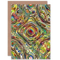 Abstraktes Psychedelisches Musterdesign Bunt Trippig Geburtstagskarte