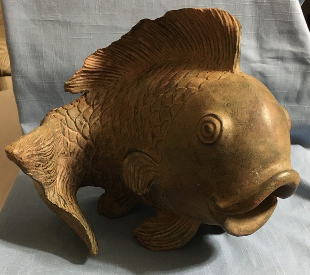 10" x 11" resin fish statue resin Hide A Key eBay