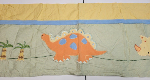 Lambs & Ivy Lil Dino Baby Nursery Window Curtain Valance & Crib Skirt Dinosaurs