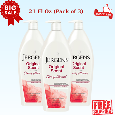 3 Pack Jergens Original Scent Body Lotion, Cherry Almond