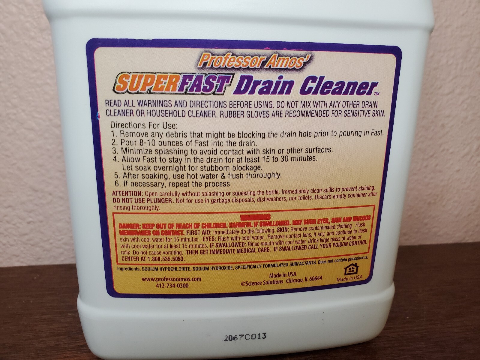 Professor Amos Super Fast Drain Cleaner Accelerated 32 fl OzNEW