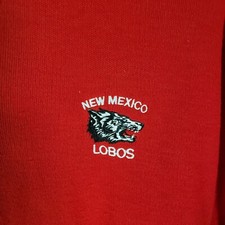 VTG Brandon UNM Lobos Men's XL Sweater Red V-Neck Retro Made in USA