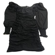 Windsor Black Long Puffy Sleeve Dress Large