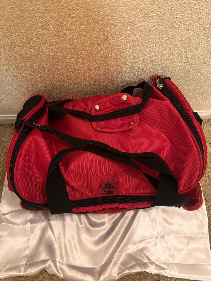 Timberland Grande Rojo Lona Viaje Gimnasio Bolsa Rojo Deportes Foto 4 de 4