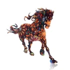 Fashion Printing Acrylic Horse Animal Brooch Pin Women Men Costume Jewelry Gift