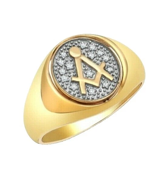 Anéis de ouro amarelo Sinete Religioso Para Homens