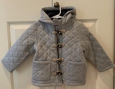 NEW W/O TAG 2013 GYMBOREE 2T -3T LIGHT GRAY QUILTED COTTON/POLYESTER BOYS COAT
