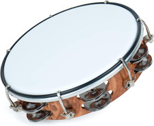 Tambourine for Adults,Hand Held Plastic Tambourines Drum Double Row Metal Jingle