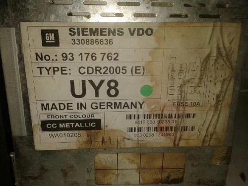 93176762 Sistema Audio/Radio Cd para OPEL VECTRA C BERLINA * 1247799 - Imagen 3 de 4