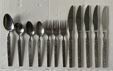Lot Of 12 Riviera Japan Stainless Steel Flatware Monterey Knives Forks Spoons