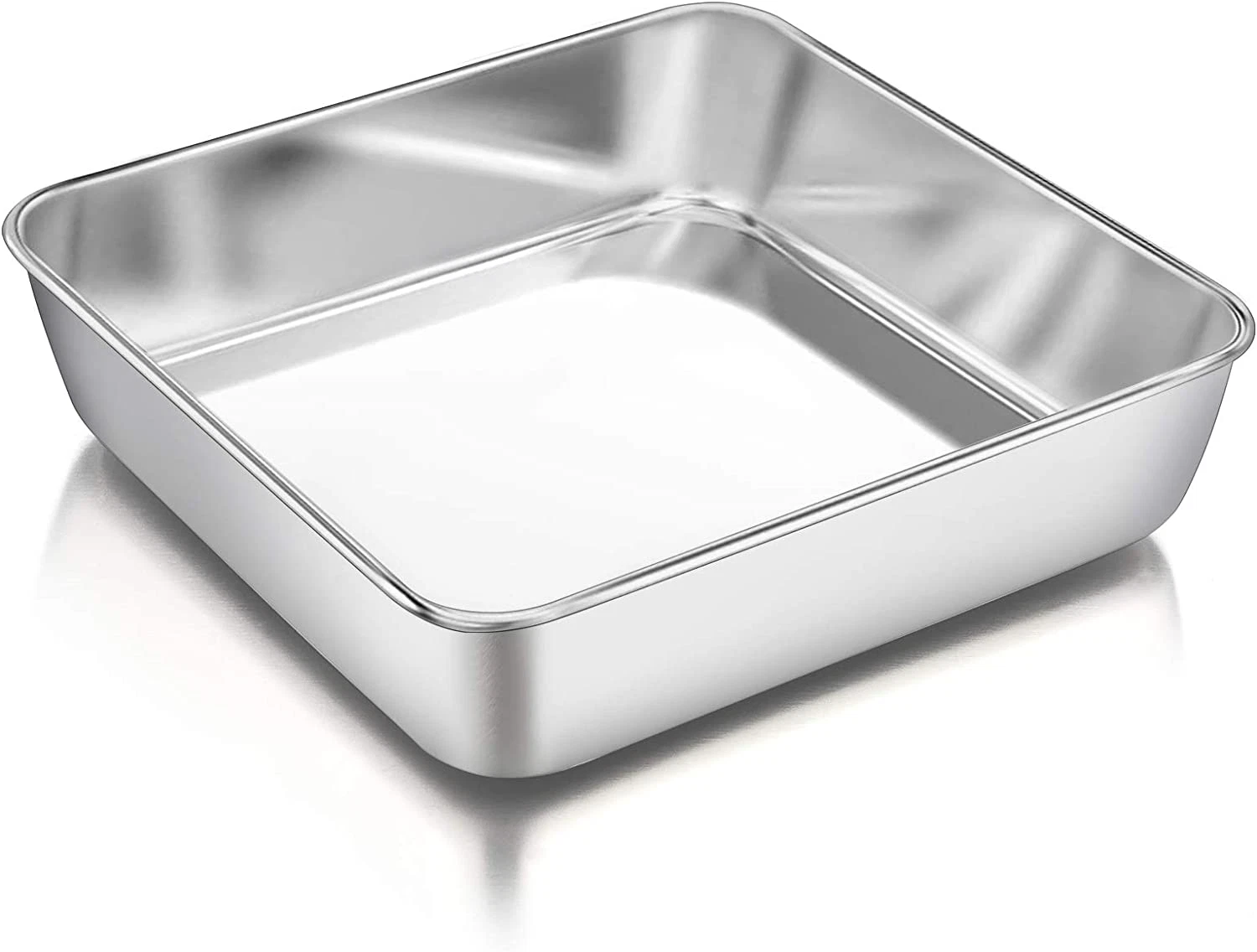8 Inch Square Baking Cake Pan, Stainless Steel Lasagna Cookie Bakeware Birthday