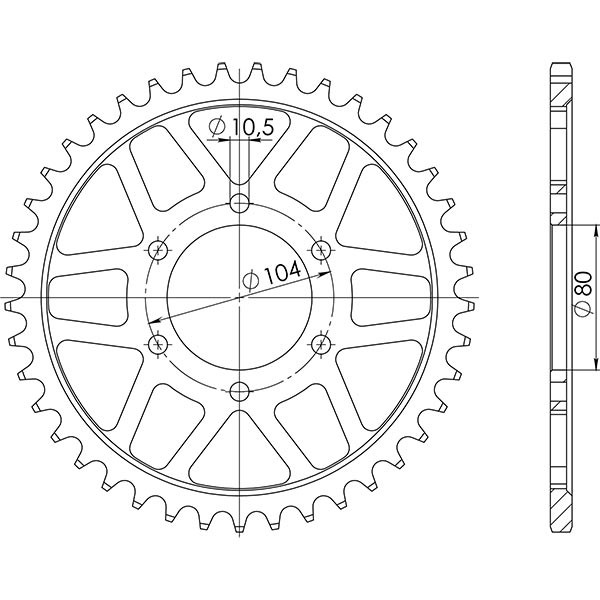 Zahnrad Stahl P630 - Z38 (DIS.16601) Kawasaki 750 Gpz Uni Trak 83/87-image