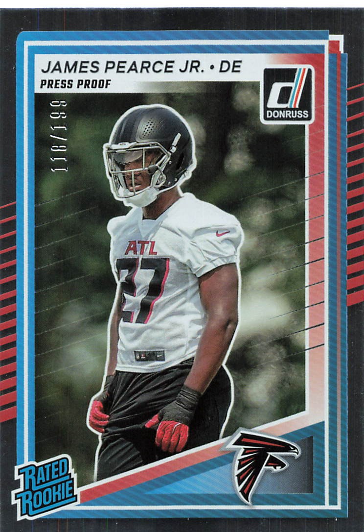 2025 Panini Donruss - Rated Rookie James Pearce Jr. #363 Press Proof Silver /199