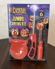 Pumpkin Masters Jumbo Carving Kit Halloween Tools Scraper Saws 6 Patterns NEW