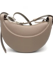 Authentic Polène Numéro Dix Black Leather Half Moon Shoulder Bag