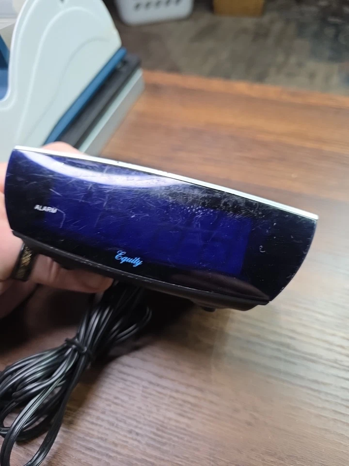 Equity 75903 Blue LED DigitaL Alarm Clock. SOME SURFACES SCRATCHES *SEE PHOTOS* - Image 4 of 4