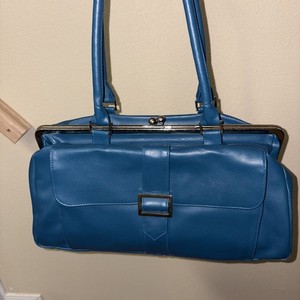 VTG Blue Y2K Jordana Paige Handbag Attached Wallet & Kiss Close Project Bag Nice