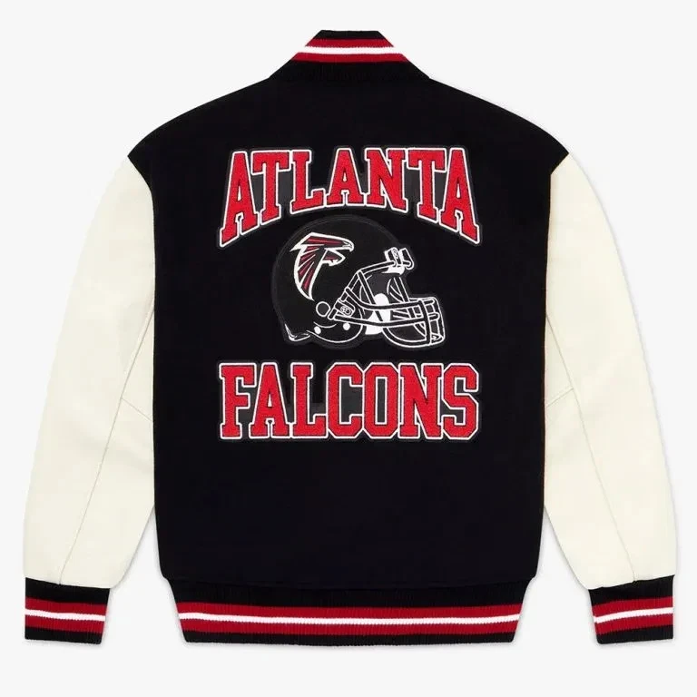 Atlanta Falcons Mashup Varsity Black Wool Sleeves Men's Jacket