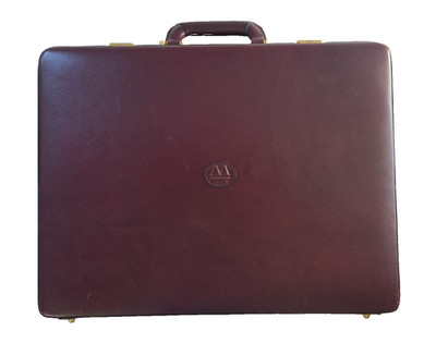 VTG Matras Oxblood/Burgundy Brown Leather/Amiet Lock Briefcase