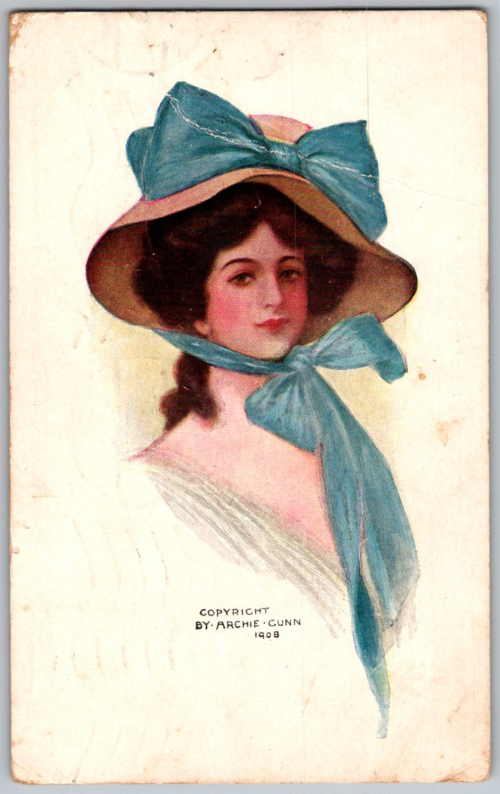 Antique Postcard Archie Gunn Portrait Woman Vienna, Austria 1900s