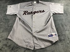 Texas Rangers Baseball Trikot Gr&ouml;&szlig;e L Grau Vintage MLB Majestic