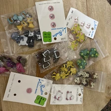 Vintage Le Bouton Button Lot 51 Buttons Bee Monkey Lamb Kitten Cat Frog Football