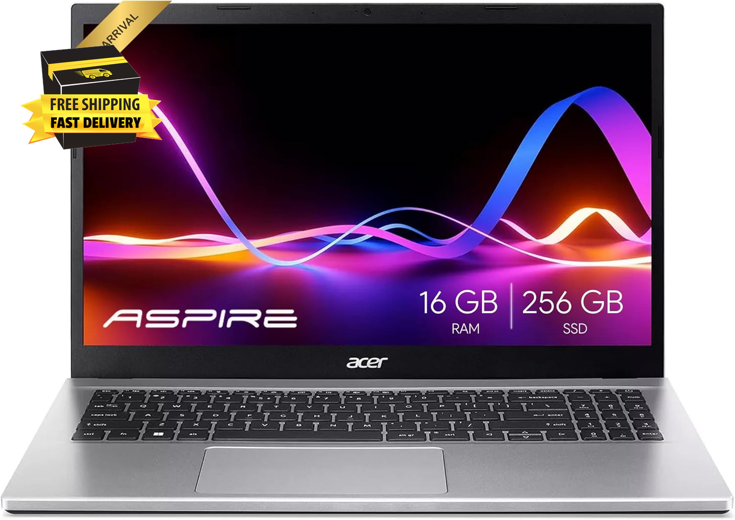 Aspire Premium Slim Laptop - 15.6" Full HD IPS 1080P Display - AMD Ryzen 3 7330U